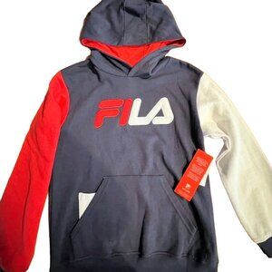 Fila Hooded Sweatshirt Boys Size M Navy Blue and Red NEW WITH TAGS